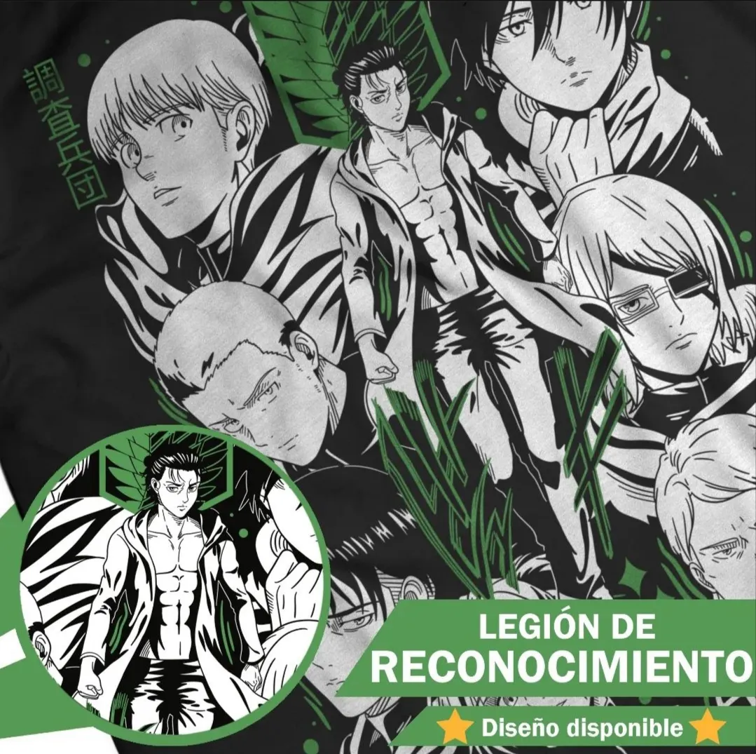 Polera Levi Ackerman y Legión de Reconocimiento — Shingeki no Kyojin