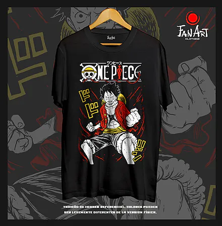 Polera Monkey D. Luffy · Logo y postura — One Piece