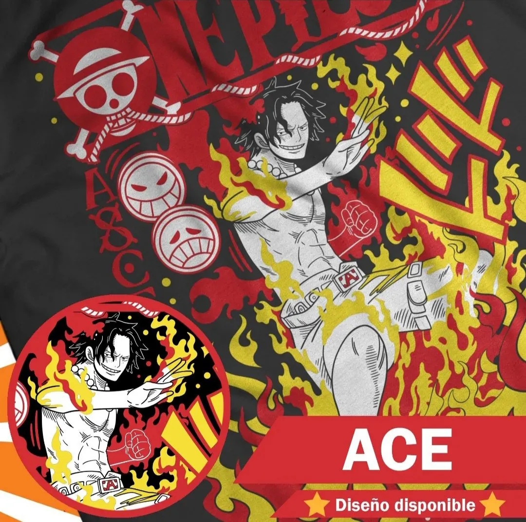 Polera Portgas D. Ace · Mera Mera no Mi — One Piece