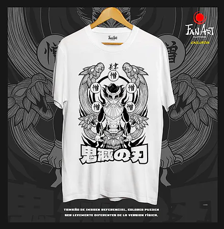 Polera Oni · Alas y kanji — Kimetsu no Yaiba