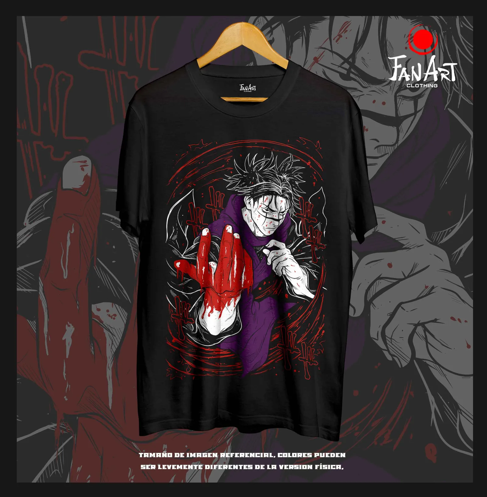 Polera Sukuna · Mano ensangrentada — Jujutsu Kaisen