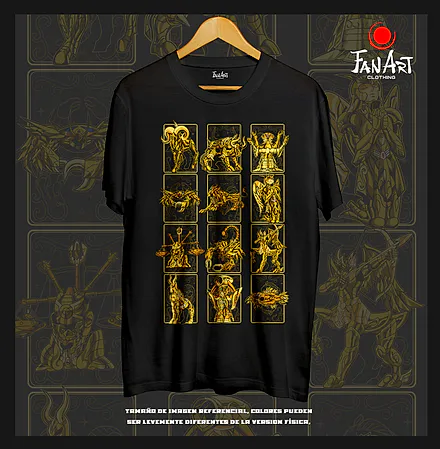 Polera Armaduras Doradas · Las doce casas — Saint Seiya
