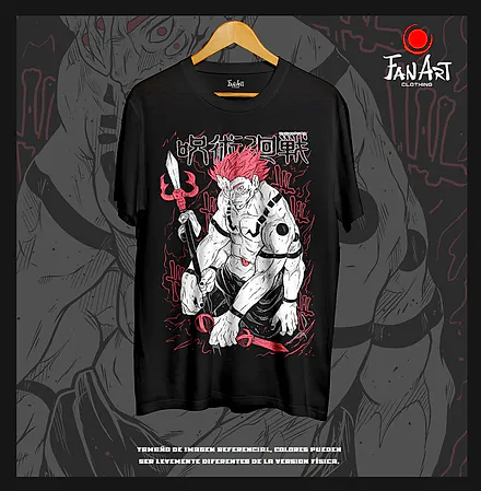 Polera Sukuna · Naginata y marcas — Jujutsu Kaisen