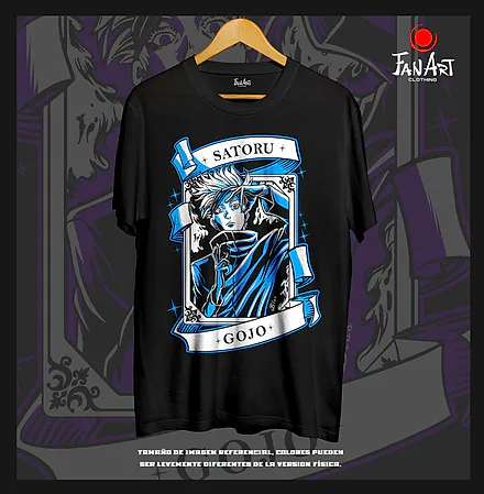 Polera Satoru Gojo · Retrato con capucha — Jujutsu Kaisen