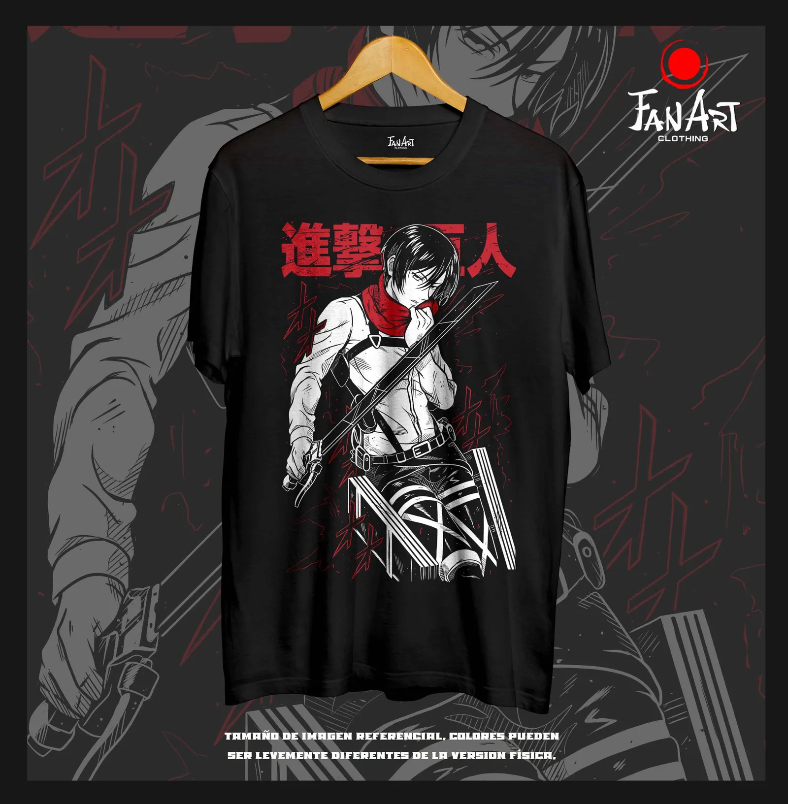Polera Mikasa Ackerman · Bufanda roja — Shingeki no Kyojin